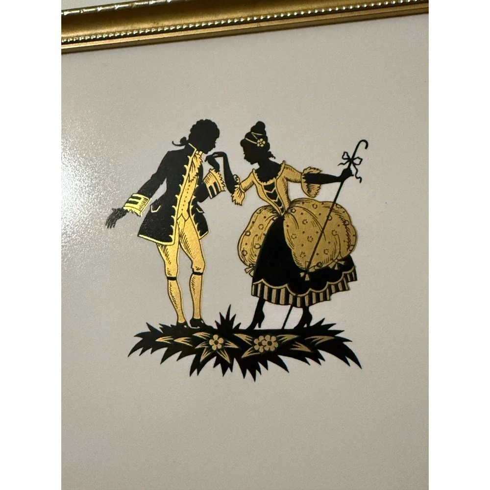 Vintage Stroud UK R J D Fine Art China Plaque Silhouette Wall Decor Rococco